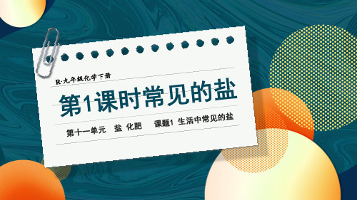 人教版九年级化学第十一单元《课题1 生活中常见的盐》课件