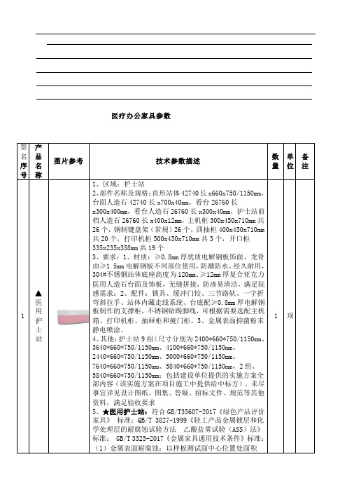 医院导诊台 病床 诊桌家具需求样式及参数参考