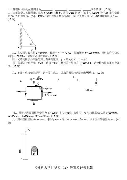 材料力学试卷及答案