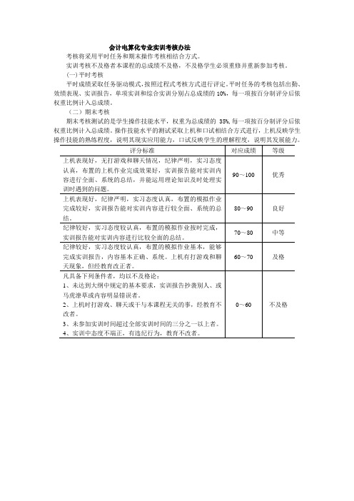 会计电算化专业实训考核办法.doc