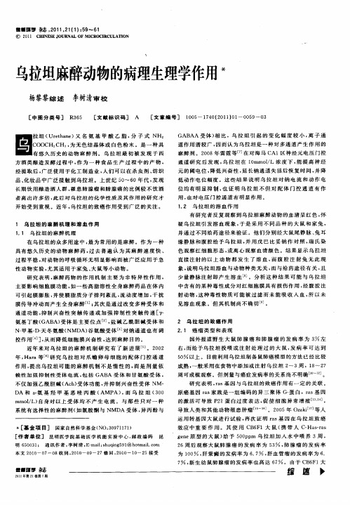 乌拉坦麻醉动物的病理生理学作用