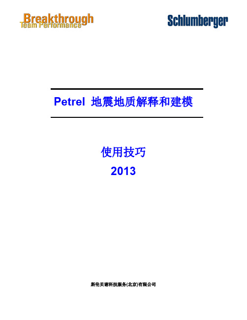 Petrel地震地质解释和建模使用技巧2013