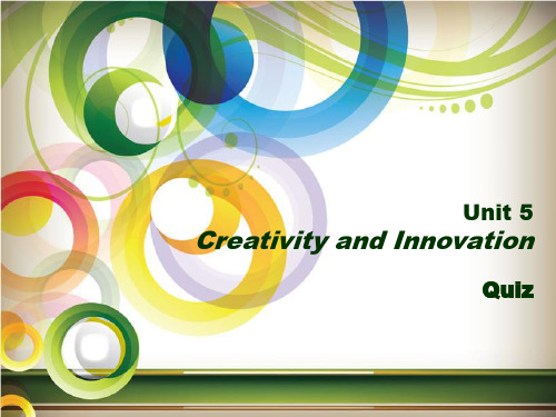 Unit5 Creativity&Innovation 高级综合商务英语