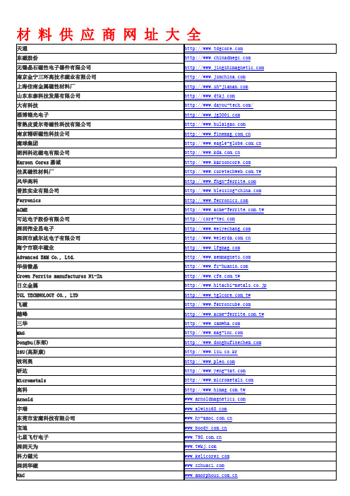 磁芯供应商网址大全