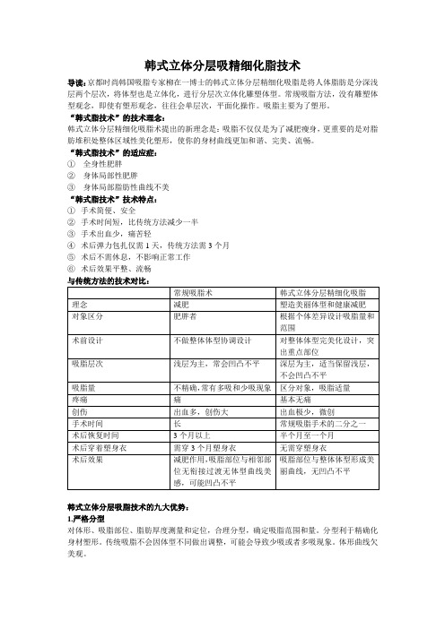 韩式立体分层精细化吸脂技术