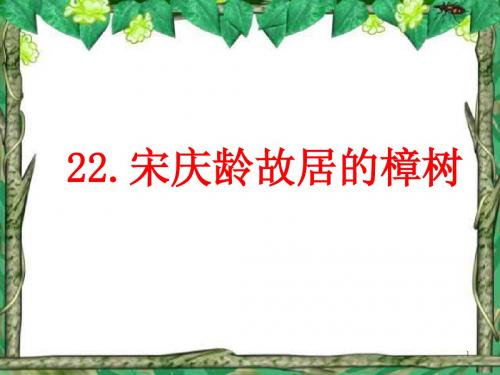 《宋庆龄故居的樟树》课件(苏教版四年级语文下册课件)