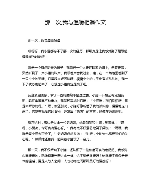 那一次,我与温暖相遇作文