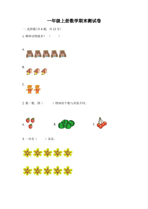 一年级上册数学期末测试卷含完整答案【夺冠】