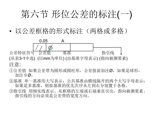 第六节 形位公差的标注(一)