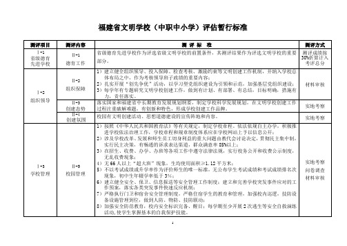 3、省“文明学校”(中小学、中职校)评估标准