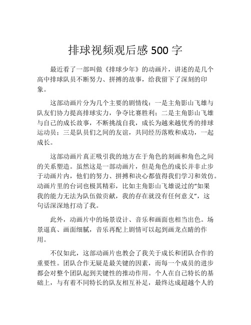 排球视频观后感500字