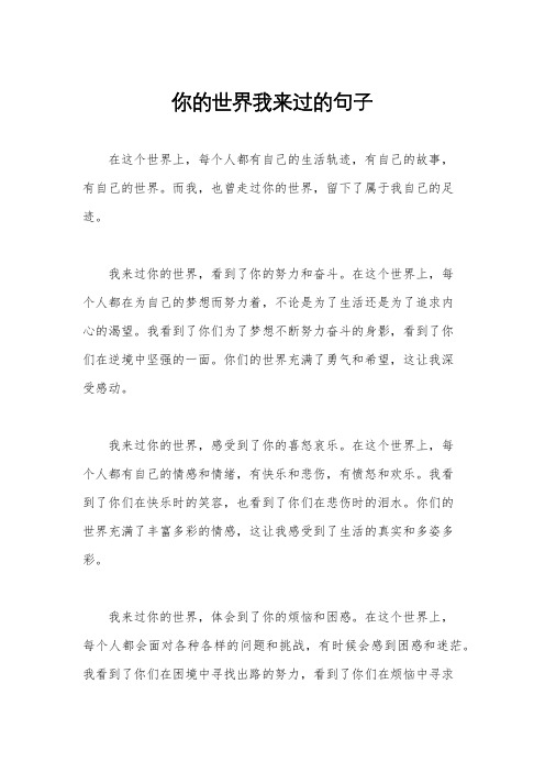 你的世界我来过的句子