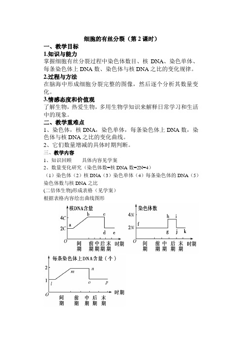 有丝分裂数量变化公开课教案