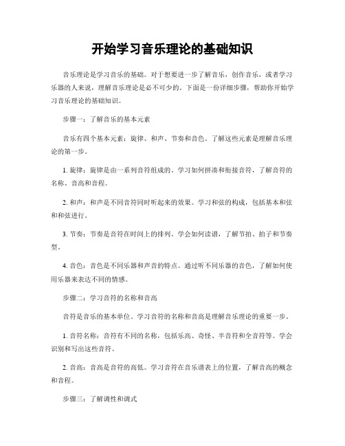 开始学习音乐理论的基础知识