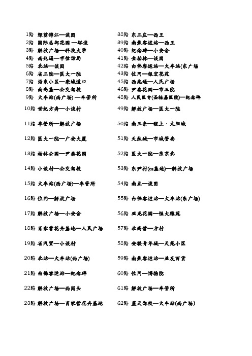 石家庄公交路线汇总