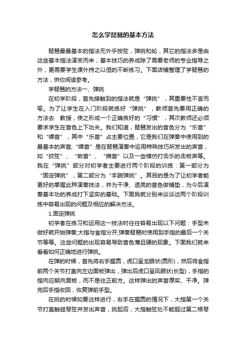 怎么学琵琶的基本方法