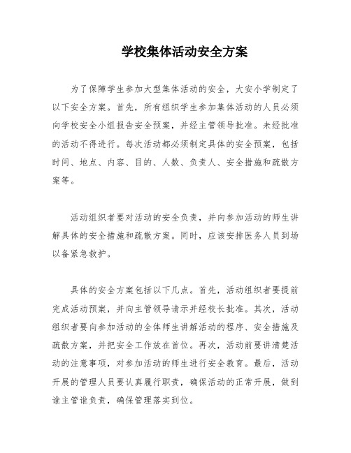 学校集体活动安全方案