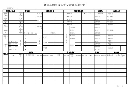 客运车辆驾驶人基础管理台账