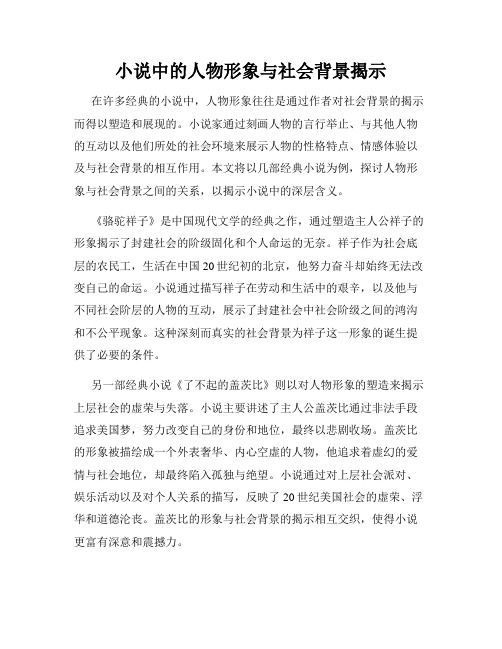 小说中的人物形象与社会背景揭示