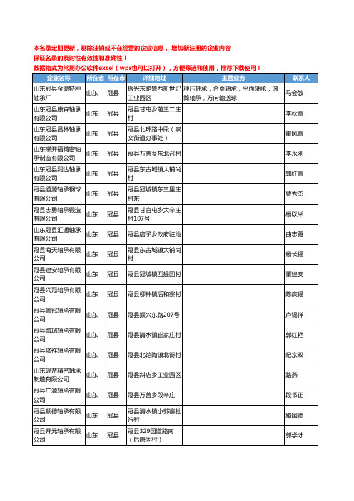 2020新版山东省冠县通用五金配件工商企业公司名录名单黄页联系方式大全257家