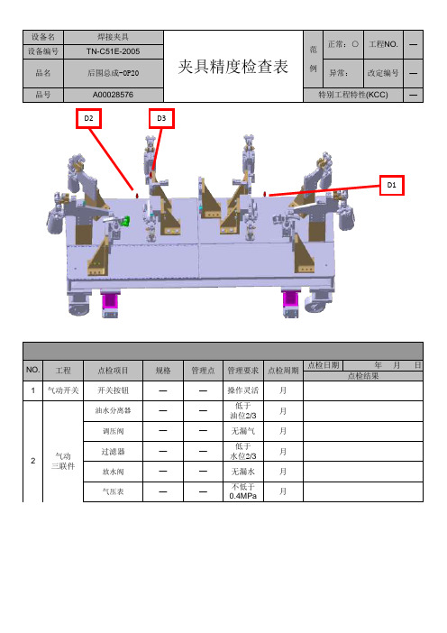 夹具精度检测表