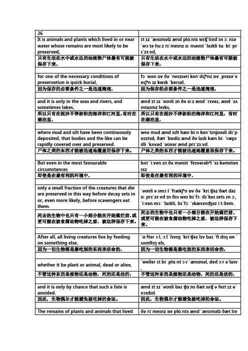 新概念英语第四册 Lesson 26 课文音标版讲义