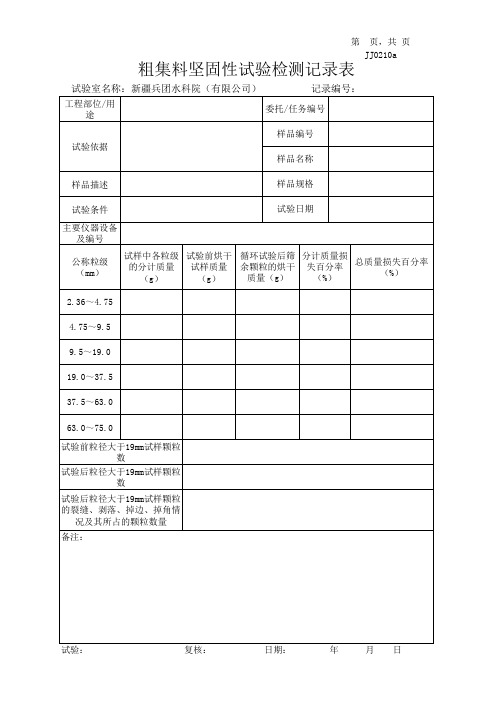 粗集料坚固性记录