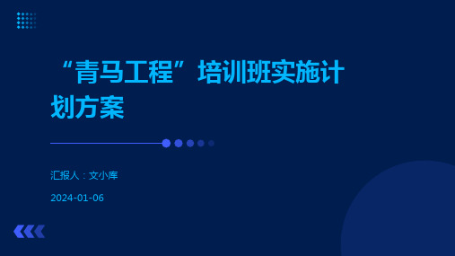 “青马工程”培训班实施计划方案
