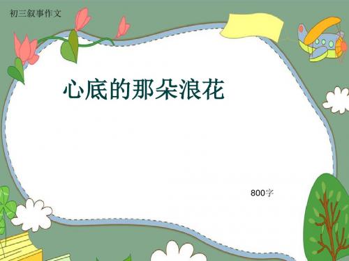 初三叙事作文《心底的那朵浪花》800字(共11页PPT)