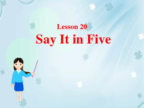 英语《Say It in Five》Stories and Poems [3]PPT公开课件