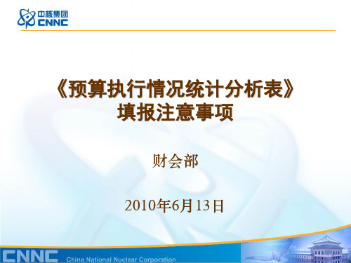 《预算执行情况统计分析表》填报注意事项