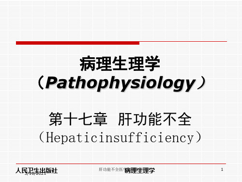 肝功能不全医学知识宣讲培训课件