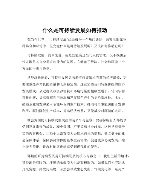 什么是可持续发展如何推动