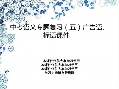 中考语文专题复习(五)广告语、标语课件