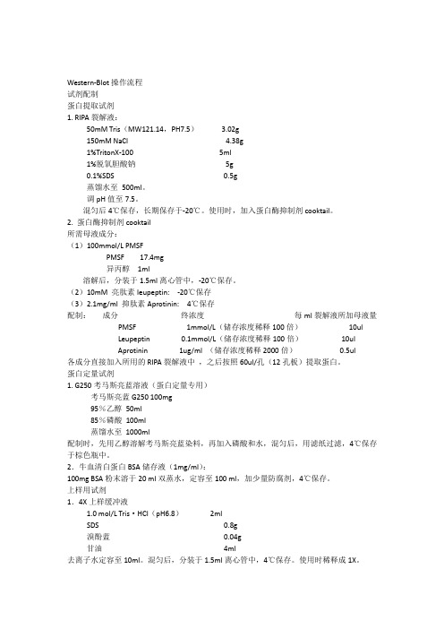 Western_blot_试剂配制及操作流程