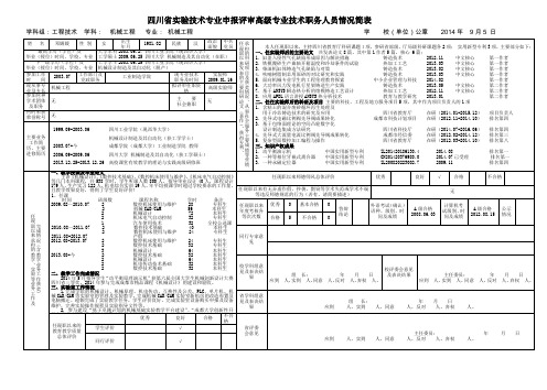 申报评审高级专业技术职务人员情况简表