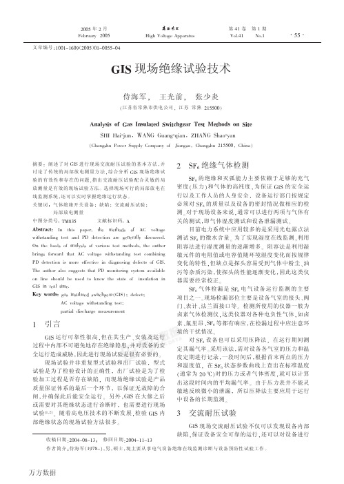 GIS现场绝缘试验技术