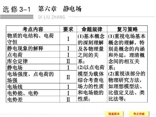 高三物理(鲁科版)一轮复习配套课件：6-1电场的力的性质