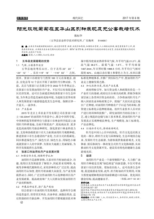 阳光玫瑰葡萄在五华山区引种表现及无公害栽培技术