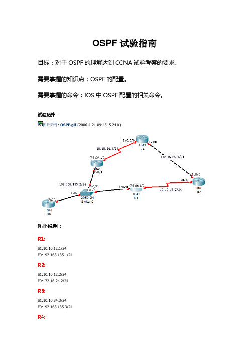 OSPF实验配置步骤详解