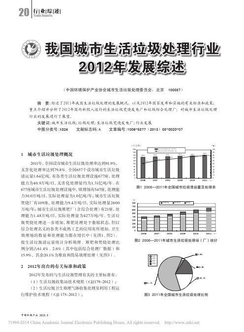 我国城市生活垃圾处理行业2012年发展综述_