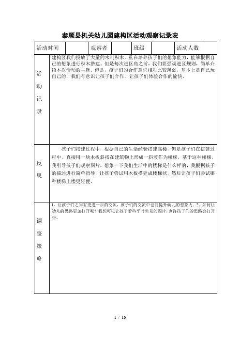 建构区活动观察记录表