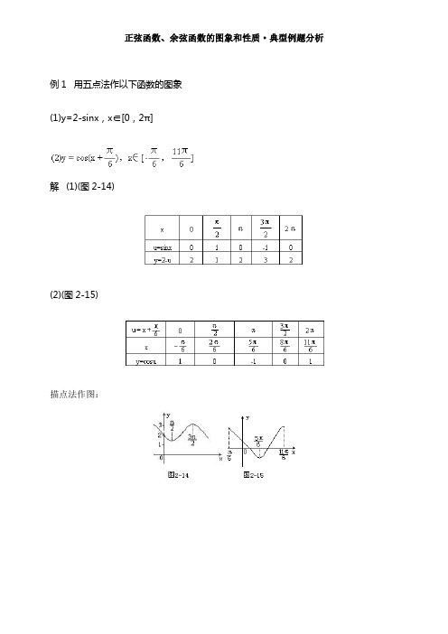 正弦函数余弦函数的图象和性质典型例题分析