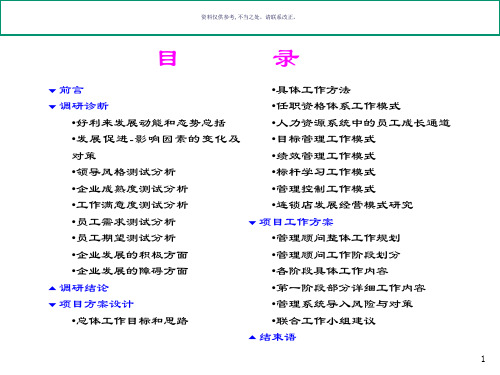 公司调研诊断报告及管理顾问项目建议书