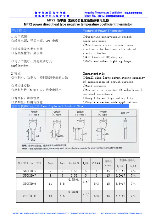 压敏电阻MF72