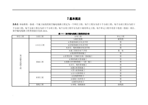 110kv-750kv架空输电线路施工质量检验及评定规程(Word版)