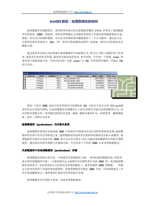 ArcGIS教程：地理数据库的架构