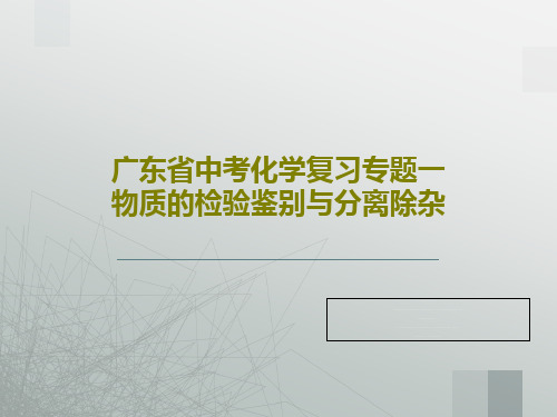 广东省中考化学复习专题一物质的检验鉴别与分离除杂共55页文档