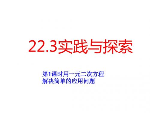 华师大版九年级数学教学课件：22.3用一元二次方程解决