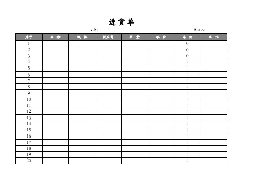 进货单模板